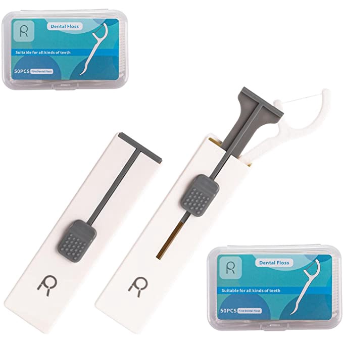 Dental Floss Picks Dispenser,PopUp Floss Holder Hygiene and Organized