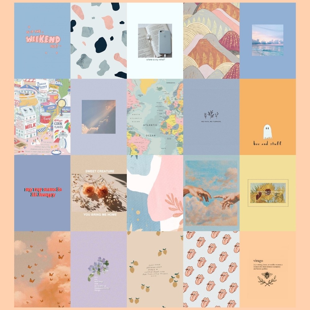 Pastel Aesthetic Photo Wall Collage Set Shopee Philippines