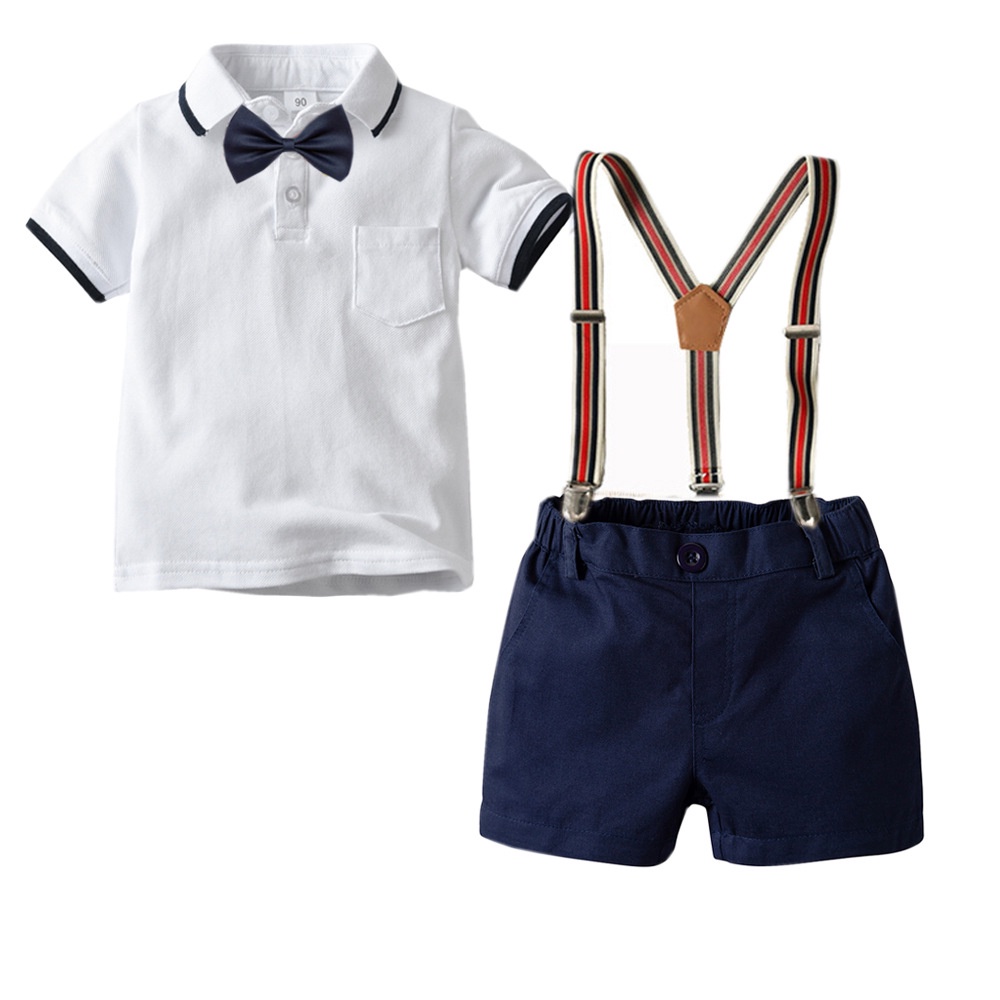 Short Sleeve Polo Shirt Shorts Set 2 Years Old Boy Outfit Christening Clothes for Baby Boy