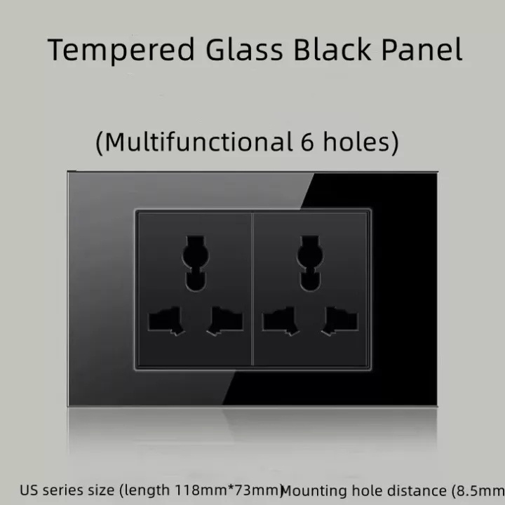 Modern Wall Light Switch, Black Brushed Flame Retardant PC Panel Switch