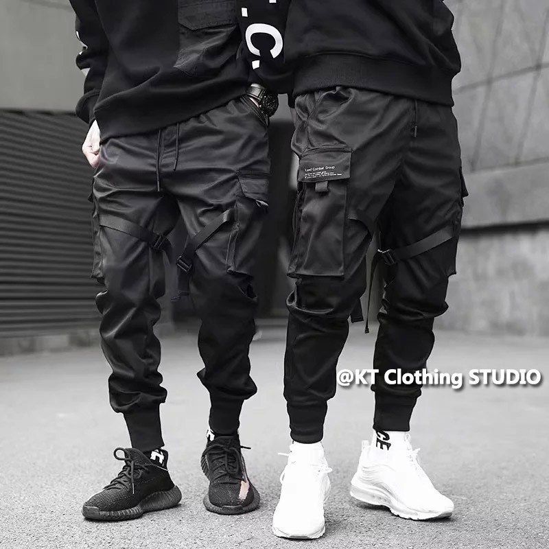 mens multi pocket joggers