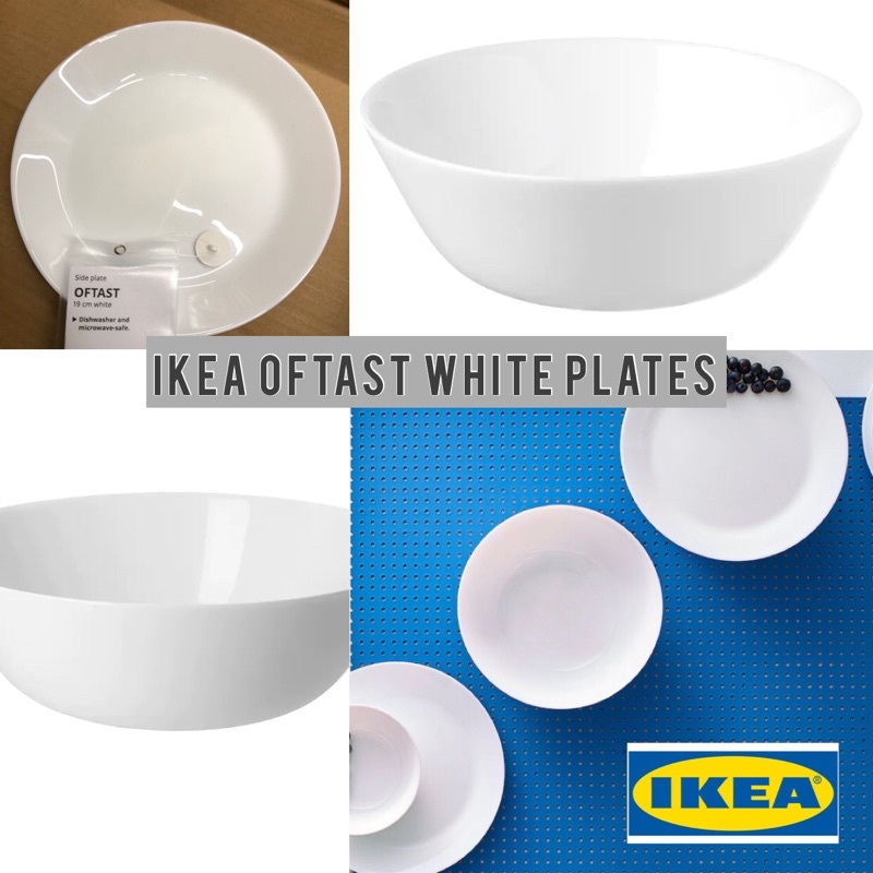 Authentic IKEA Oftast Plates Bowl White Dishwasher and Microwavesafe Shopee Philippines