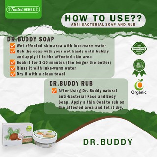 Set A of Dr.Buddy Anti-Bacterial | 1Soap + 1 Rub | Coconut Soap | 100g | Acne | Skin Problem | #6