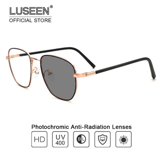 LUSEEN Anti Radiation Eyeglass Photochromic Eye Glasses For Woman Man Replaceable Lens Eyewear