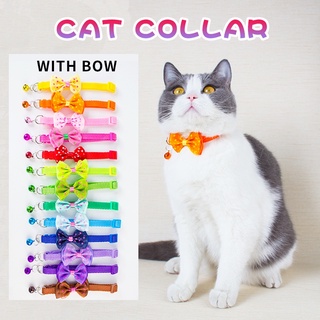 Bowknot cat collar na may bell necklace buckle adjustable maliit na dog puppy cat collar pet supplie