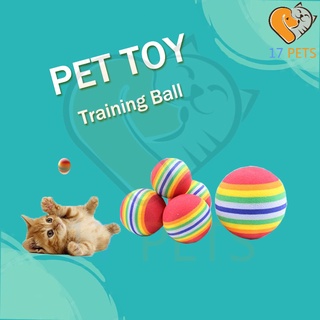 Pet Cat Dog Rainbow Ball Soft Eva 3.5CM Pet Ball Small Ball