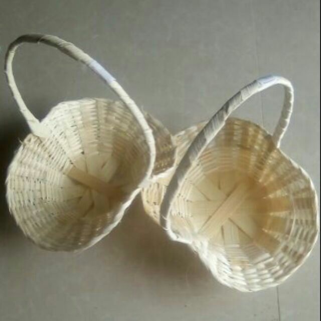 rattan flower girl basket