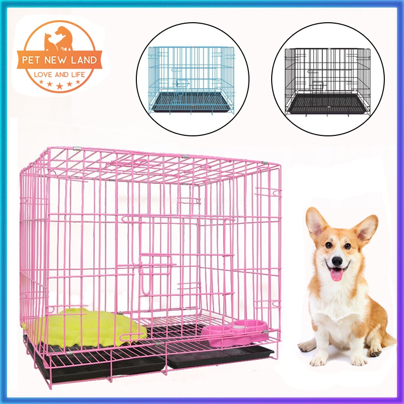 Dog Cage with Poop Tray Pet Collapsible Cage Foldable Heavy Duty Pet ...