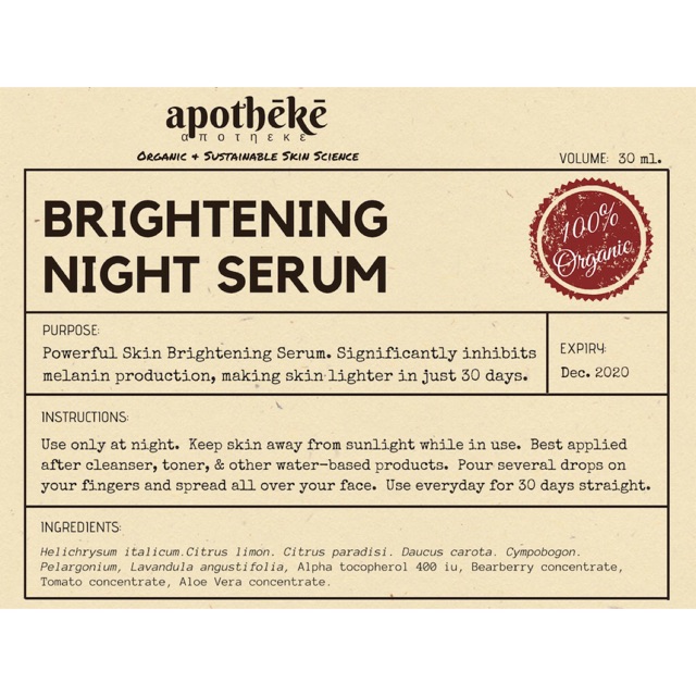 Brightening Night Serum Shopee Philippines