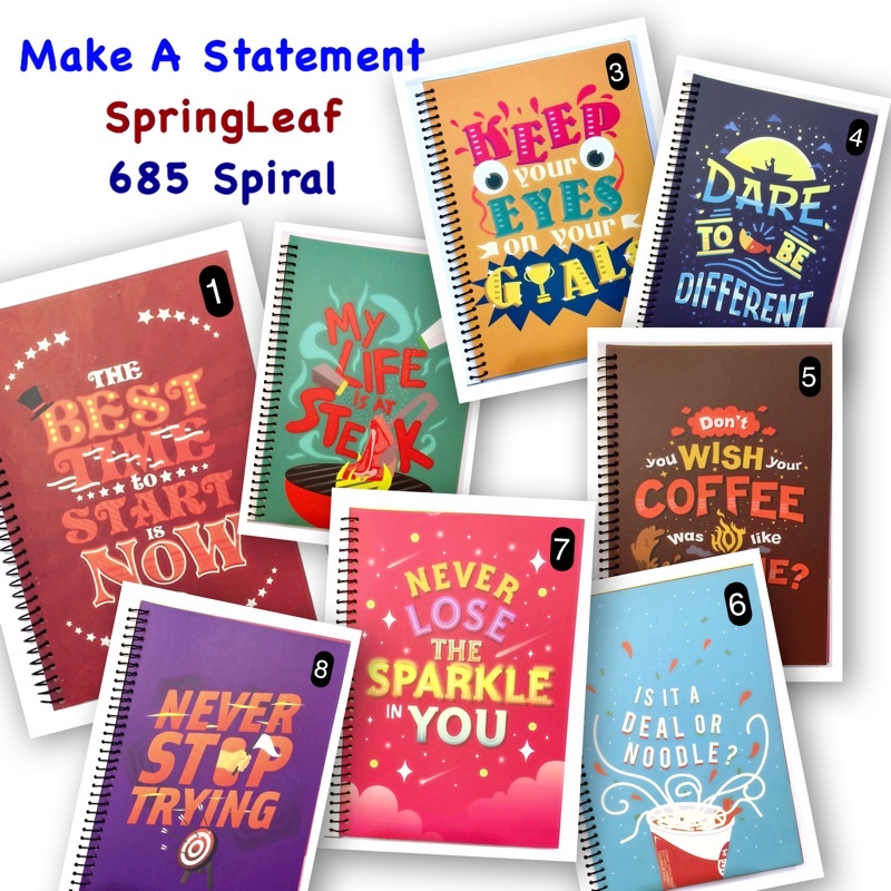 SpringLeaf 685 Spiral Notebook Make a statement | Shopee Philippines