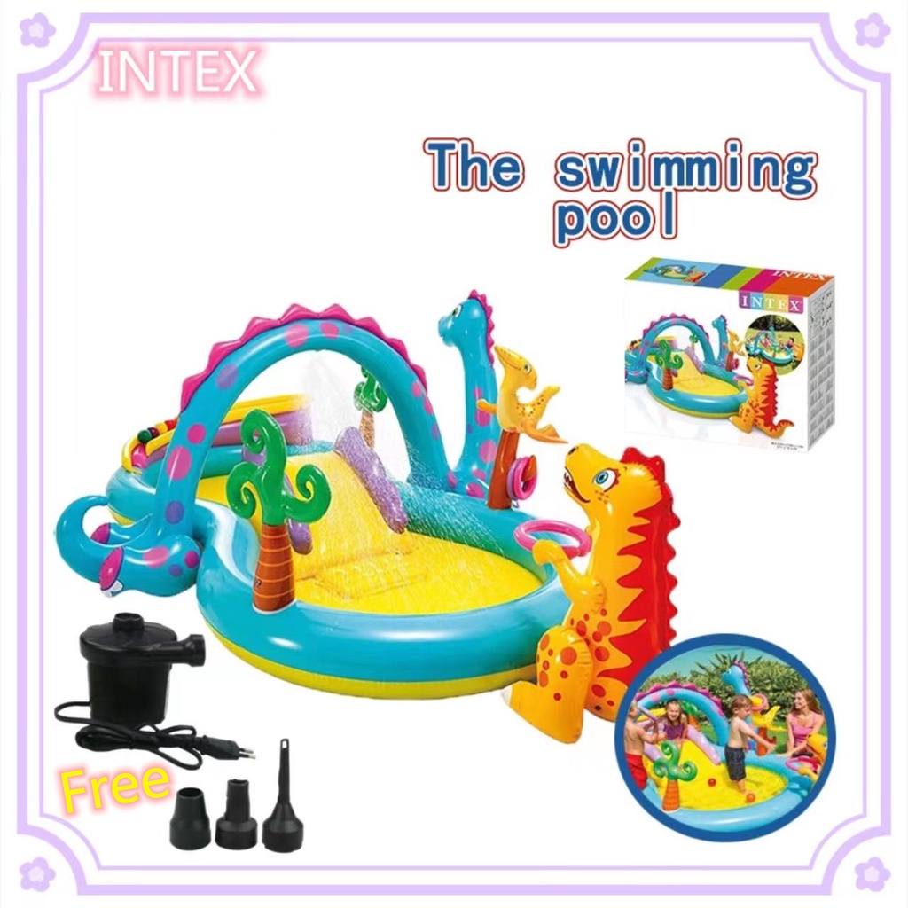 INTEX Children Swimming Pool with Slide Inflatable Pool Family Pool
