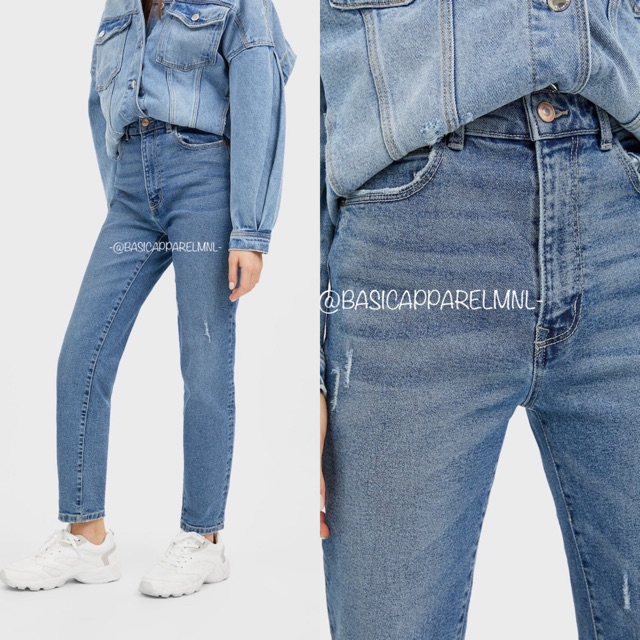 stradivarius mom jeans slim fit