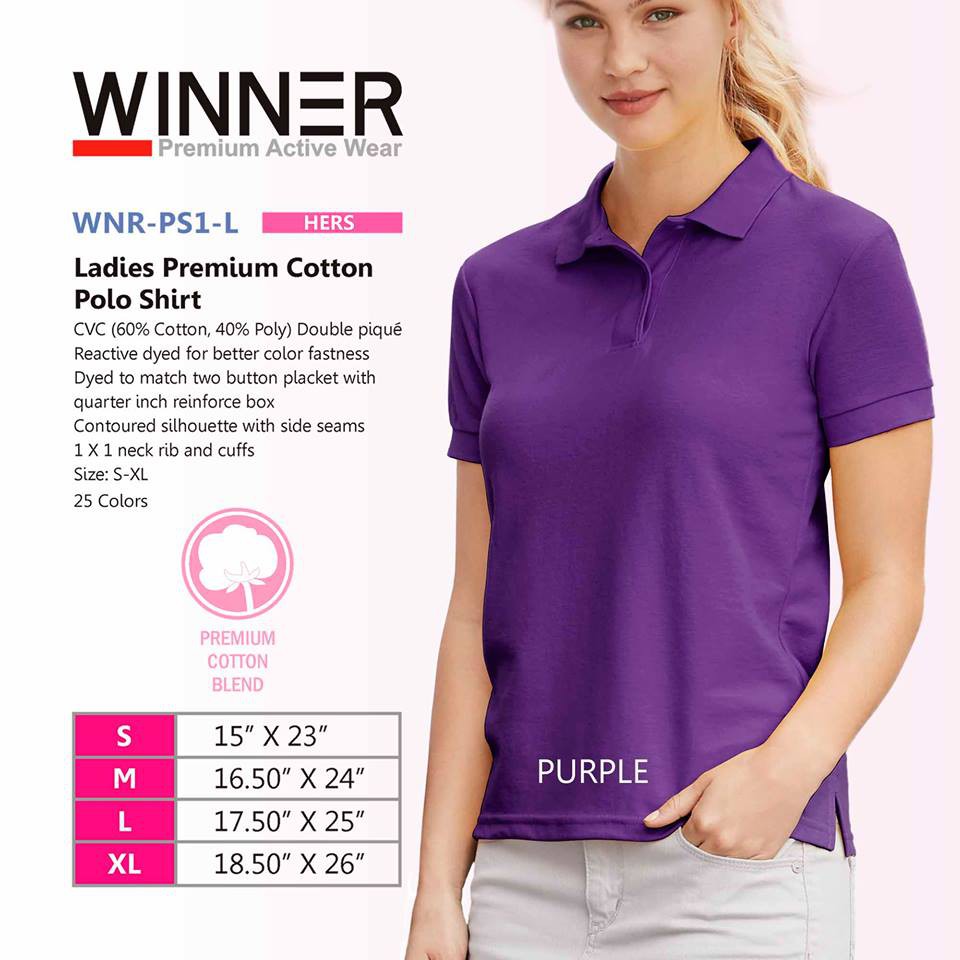 ladies purple polo shirt