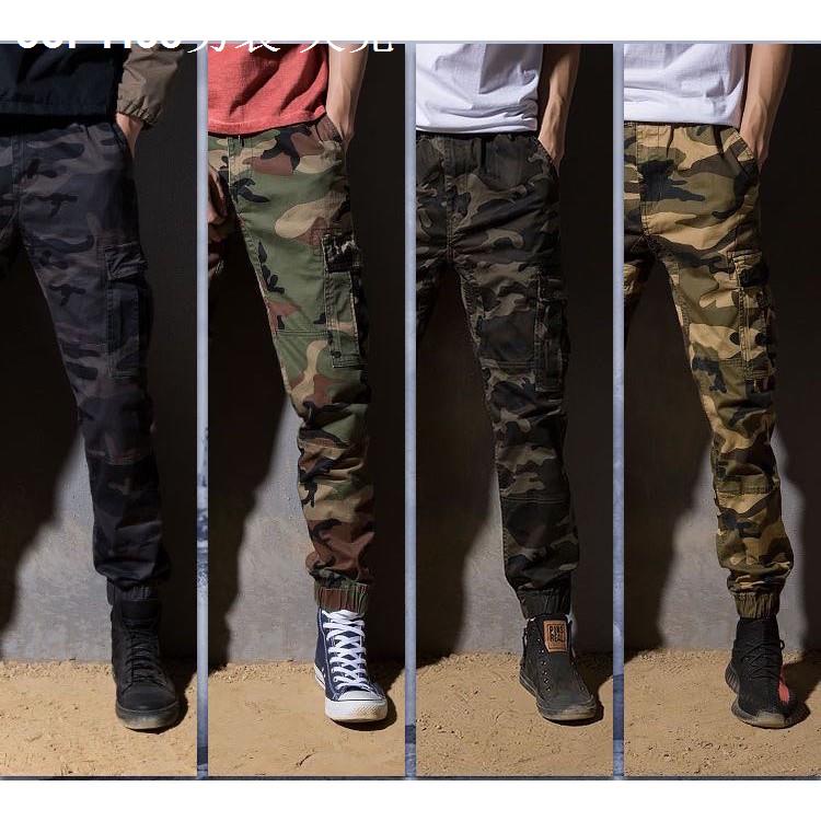 Camouflage 6 Pocket Men Sweats Sports Fitness Men Pants Joggers Slim Fit Cargo Pants for Men New