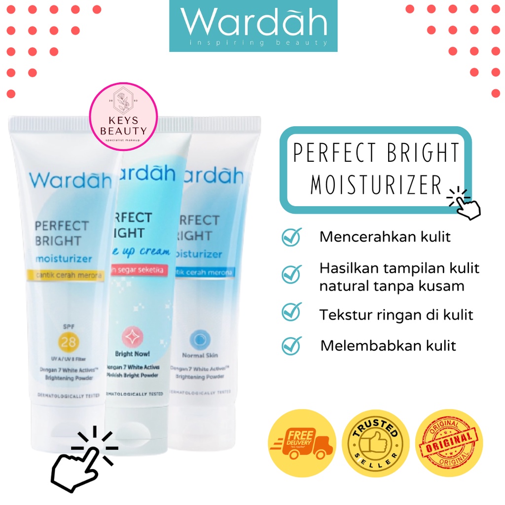 Wardah Perfect Bright Moisturizer Tone Up Cream Normal Skin Spf 28 (Facial Skin