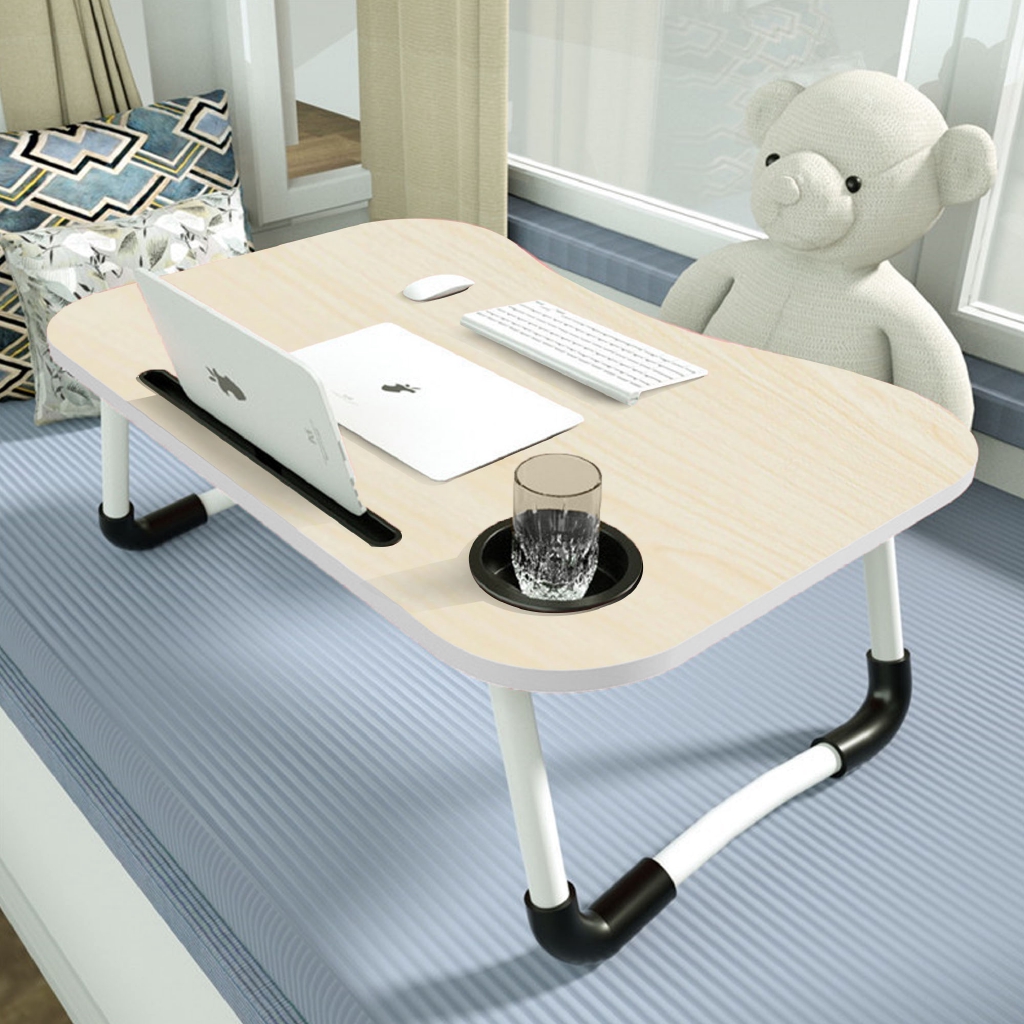 Folding Table Computer Table Bed Desk H10008 Cream Shopee