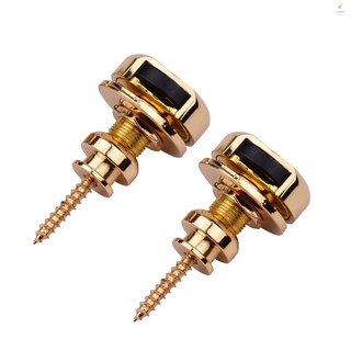 Gold Strap Locks 2pcs Strap Buttons For Guitar Bass Strap Retainer Mushrooms Head Quick Release Security Strap locks Guitar Parts Pack of 2 