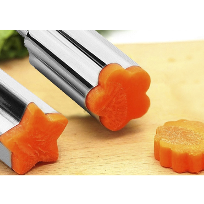 Multifunctional Heart Star Flower Stainless Steel Baking Biscuit Mold Printing DIY Molds Tool Chocolate Fruits Vegetables
