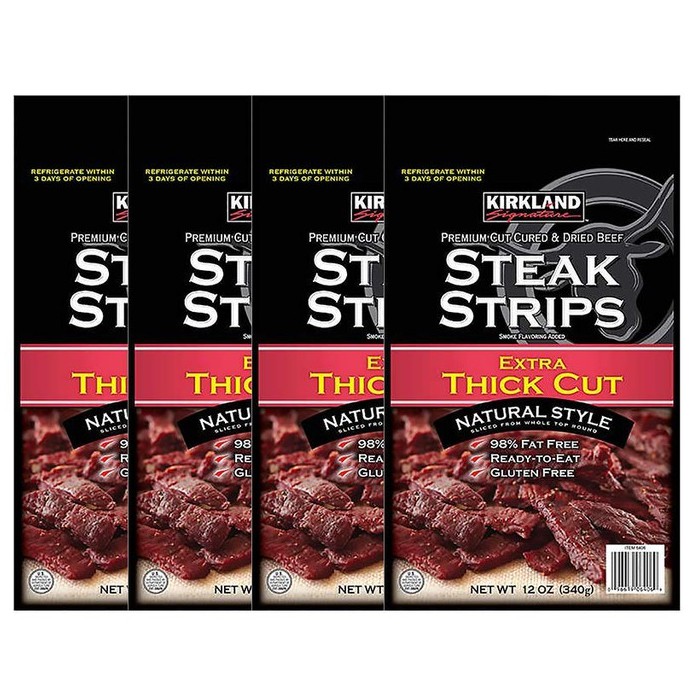 Kirkland Signature Premium Extra Thick Steak Strips, 12 oz (Pack of 1