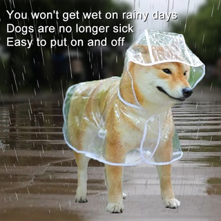 Transparent Pet Raincoat Adjuastable Waterproof Coat For Small Medium Large Dogs Hooded WindprooF