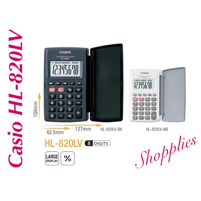 Details about   Casio POCKET Electronic Calculator HL-820LV-VA Large Display 8-Digit LCD WHITE 