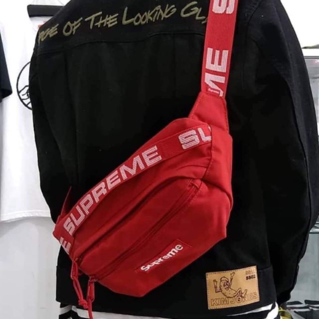 red supreme side bag