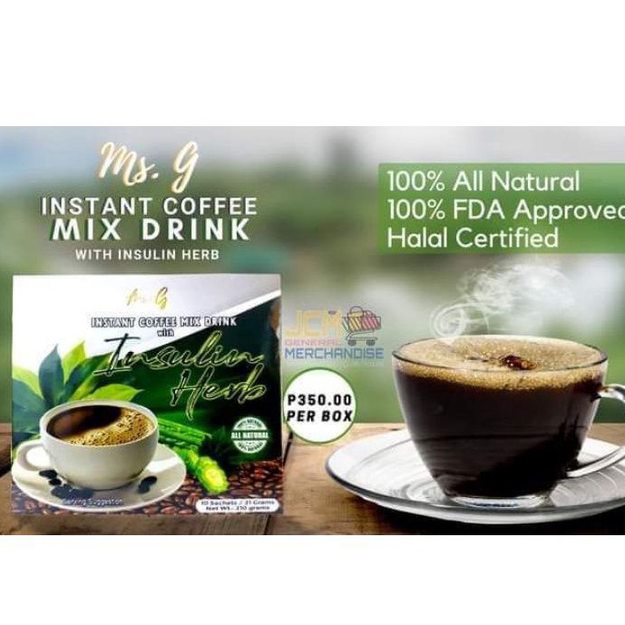 1BOX INSULIN HERB COFFEE Ms.G Shopee Philippines