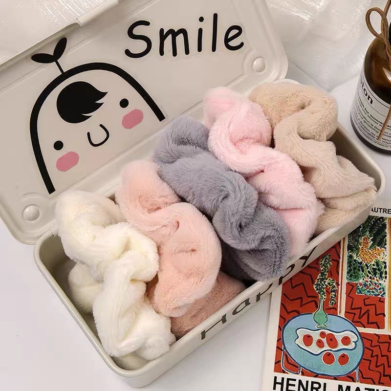 Autumn and Winter Plush Large Intestine Hair Ring Girl Cute Simple ...