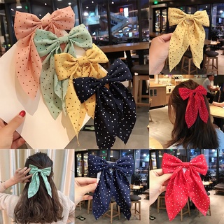 Bow Ribbon Hair Clip Sweet Ribbon Duckbill Clips Korean Style Ponytail Holder Women Fashion Hair Acceessories Headwear Grips Headdress