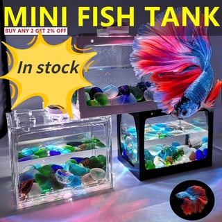 Mini Aquarium Block Tank Betta Guppy Fish Tank Building Block