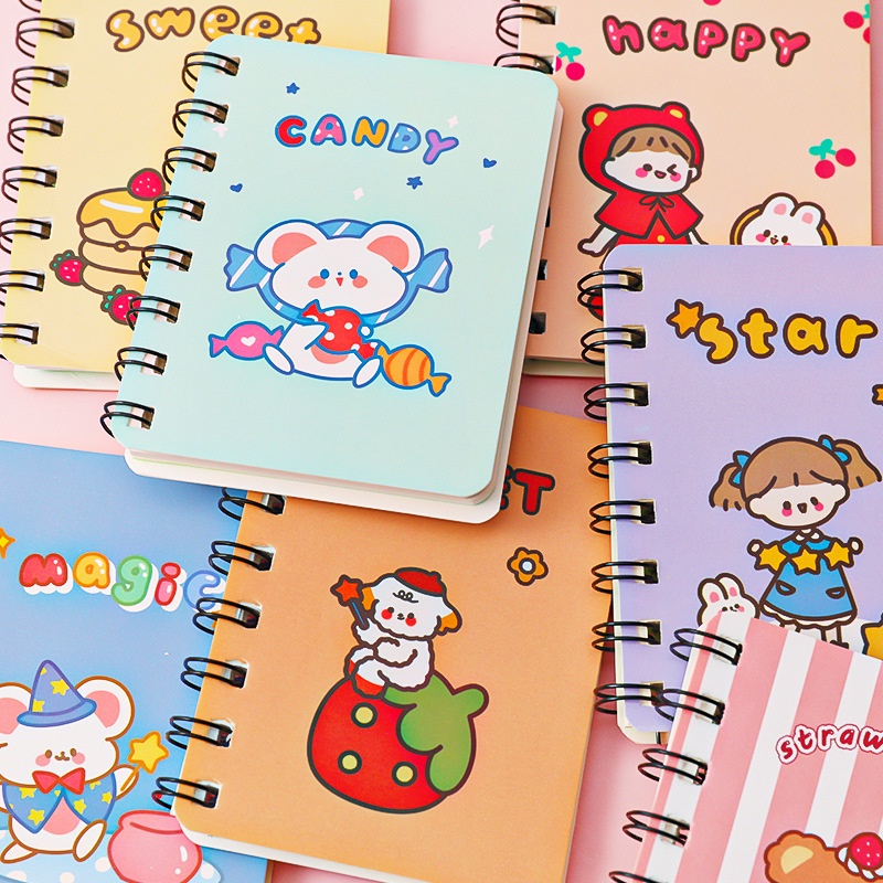 Cartoon Rollover Coil Notebook Student Portable Pocket Notebook Mini ...