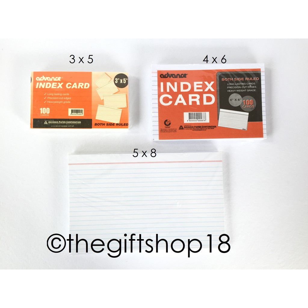 Index card with different sizes shopee philippines