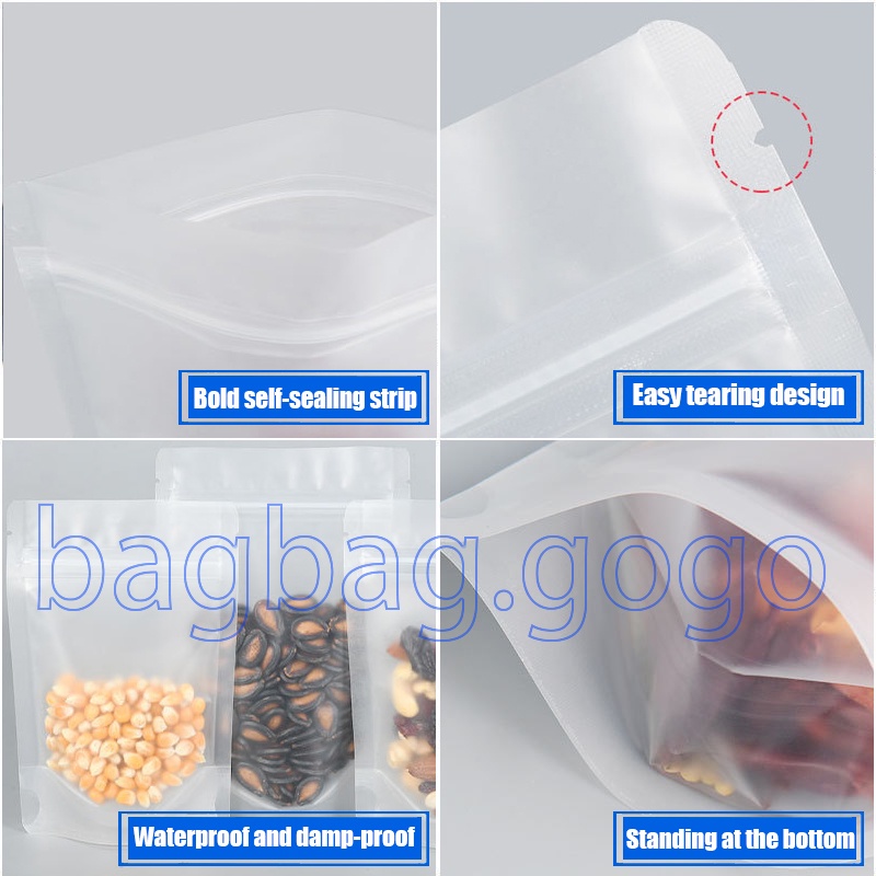 50PCS Frosted plastic food bag waterproof bag moisture proof bag moisture bag laminate bag trinket