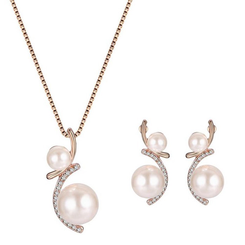 pearl pendant necklace and earring set