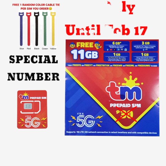 TM 5G Sim Card LTE Special Number Easy To Remember Tri Cut Fresh 