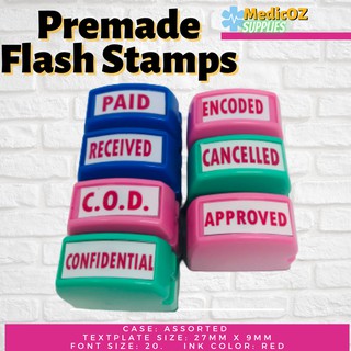 PAID | RECEIVED | APPROVED | SINGLE LINE FLASH STAMP