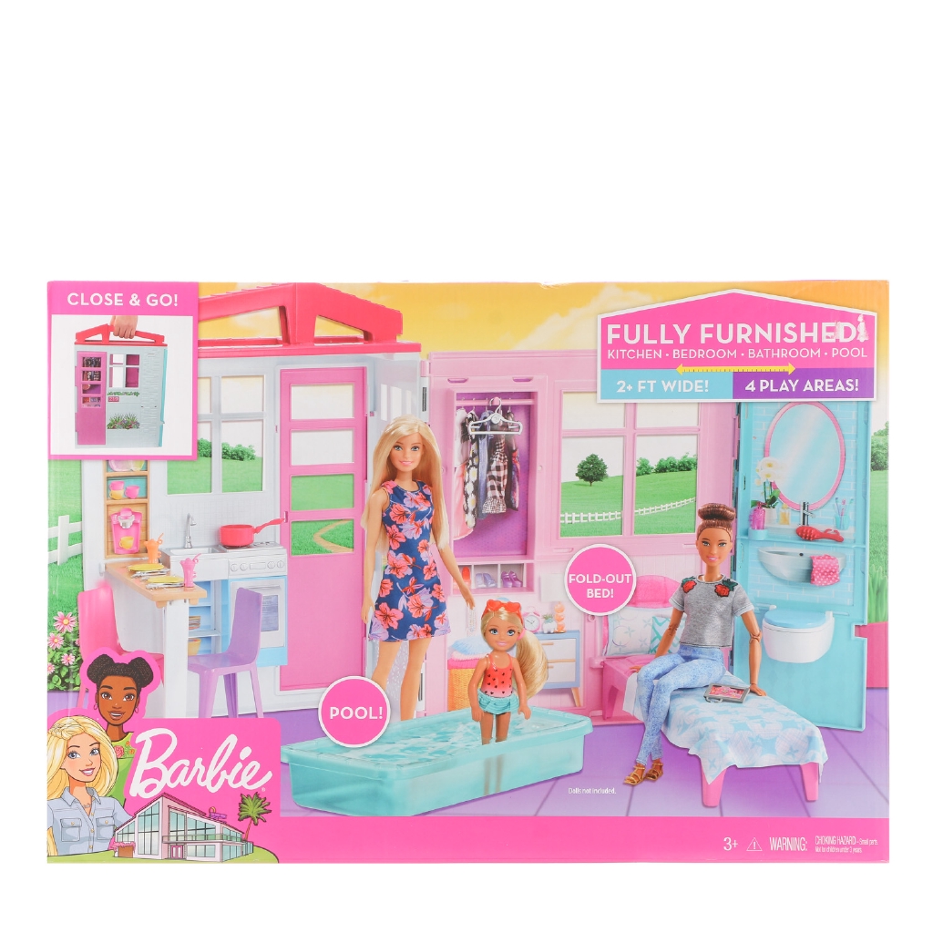 barbie doll house set with barbie