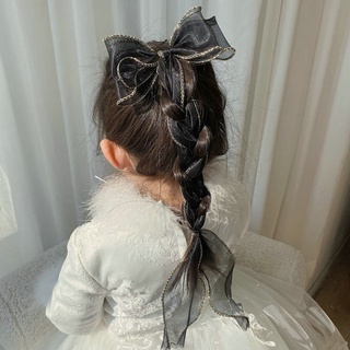 Korean Bowknot Hair Claw Sweet Streamer Bow Clips Princess Headdress Children Hair Accessories #5
