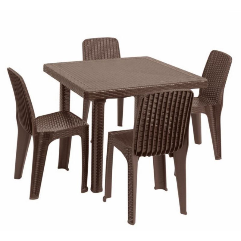 ZOOEY PALMERA RATTAN DINING SET FOR 4 SEATER (Free delivery within ...