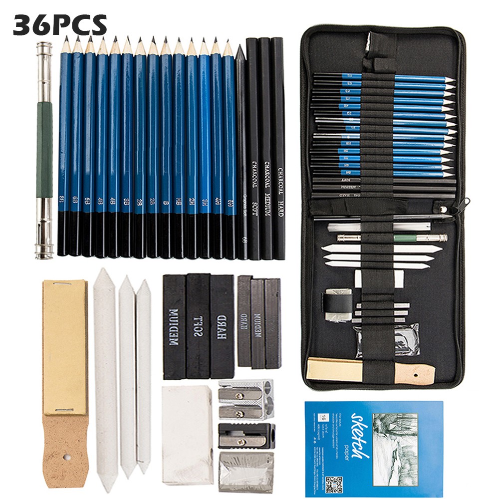 【COD】 36pcs H&B Sketching Pencils Drawing And Sketch Kit Set | Shopee ...