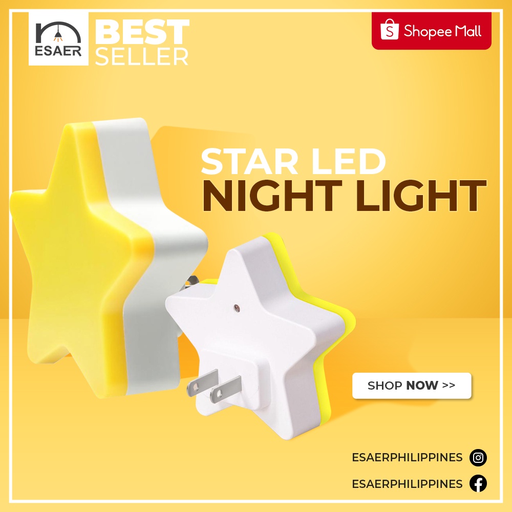 ESAER Mini Star LED Night Light Baby Sleeping Light Bedside Lamps LED Sensor Control Night Light
