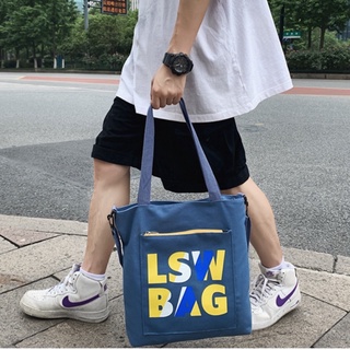 Canvas Big Capacity Ulzzang Korean Boys Fashion Men 2-Way Tote Bag Shoulder Bag Shopper Bag Sling Bag Messenger Bag Gym Bag Handbag for Men Birthday Gift