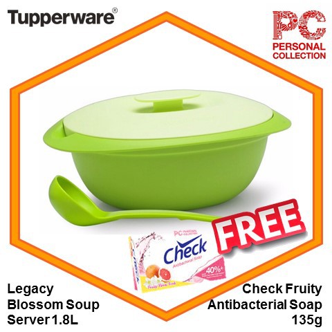 Tupperware Legacy Soup Tureen Green with Ladle 