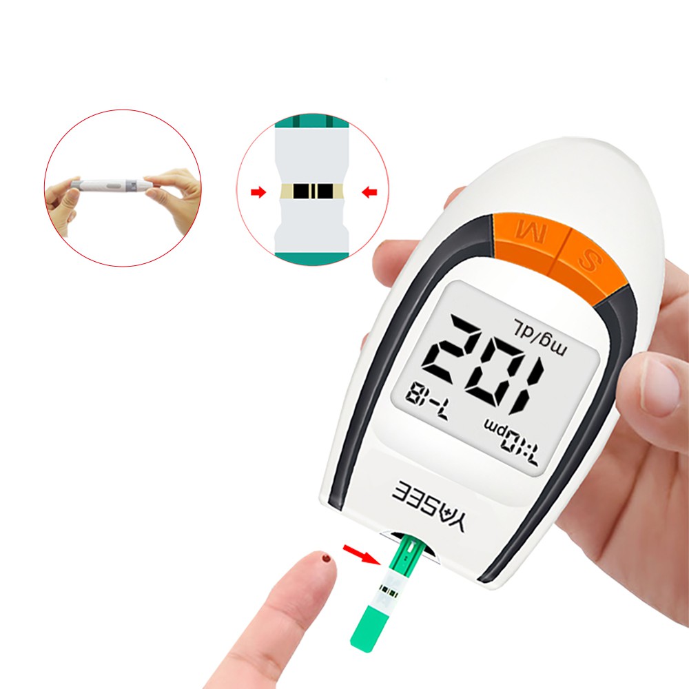 Yasee GLM77 Blood Glucose Meter Sugar Test Monitor with Lancet Pen