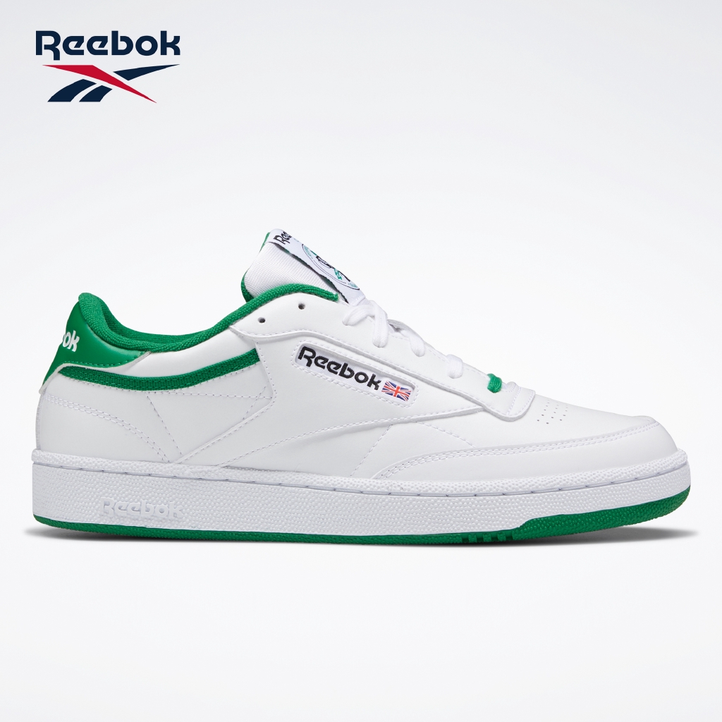 reebok club c white green