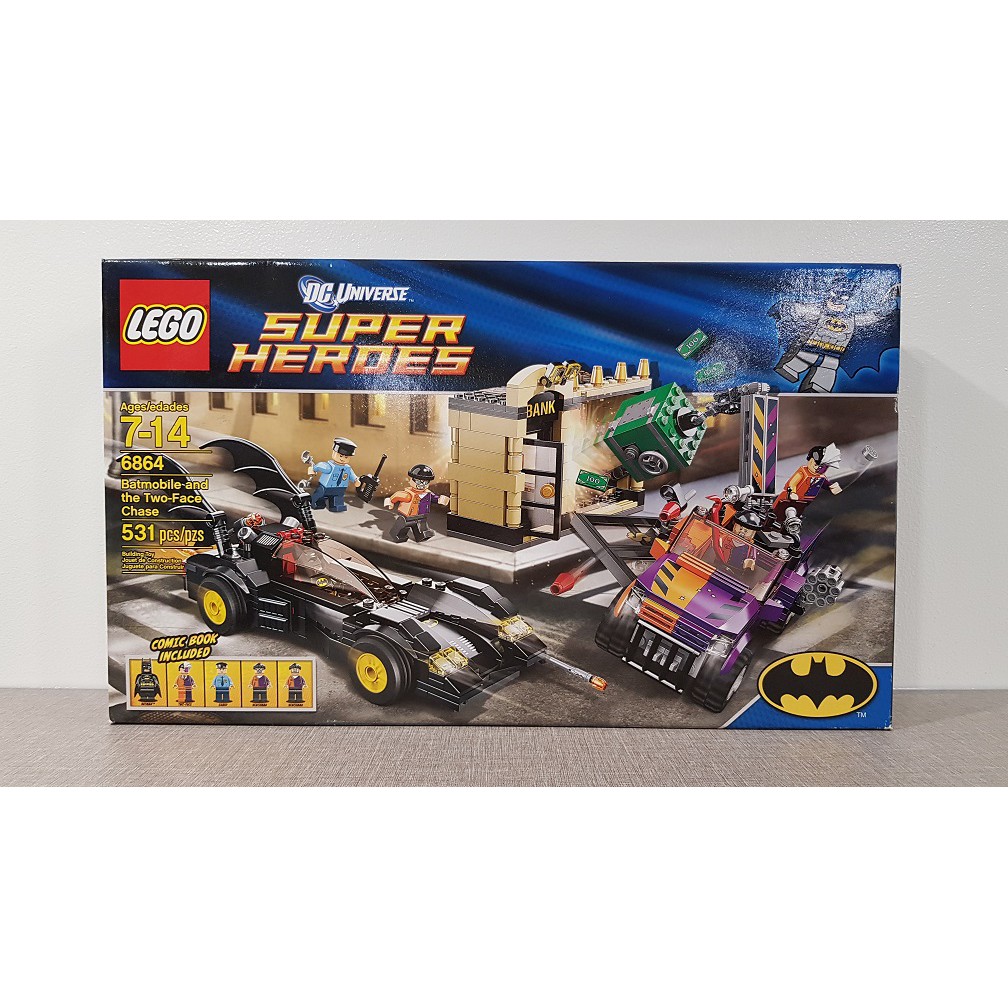 lego batmobile and two face chase