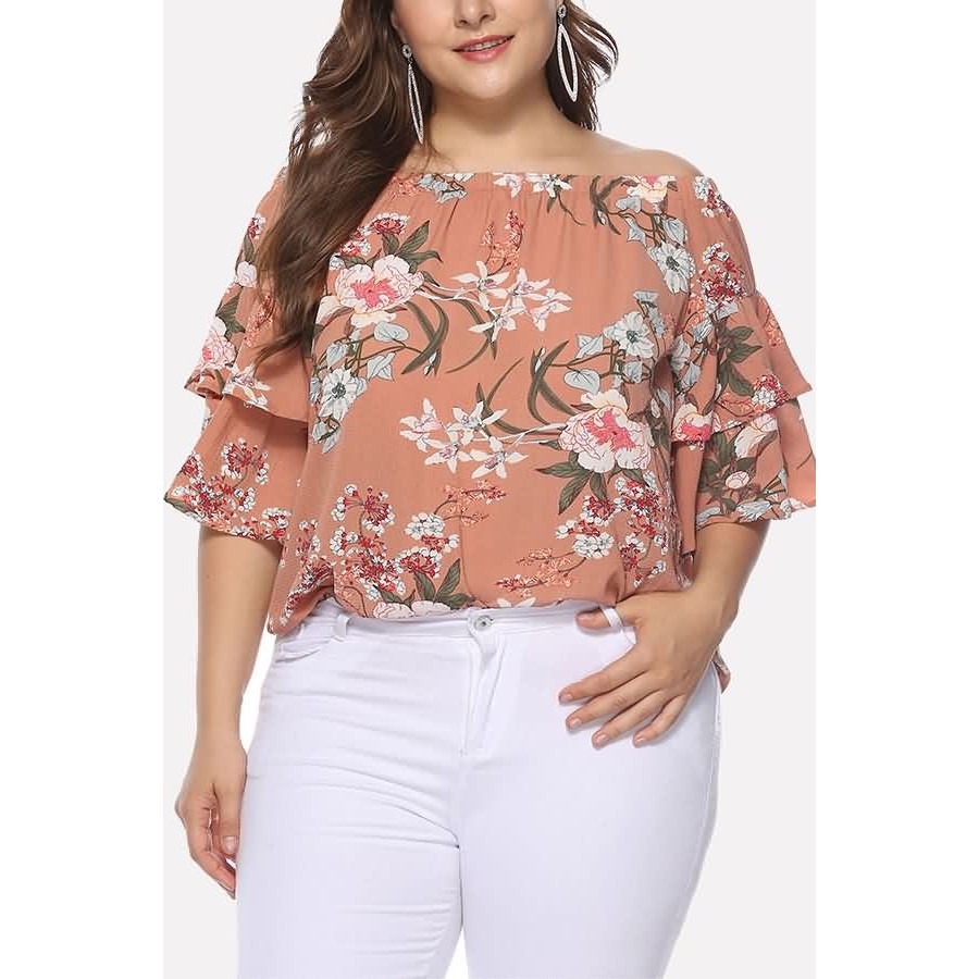 coral chiffon blouse