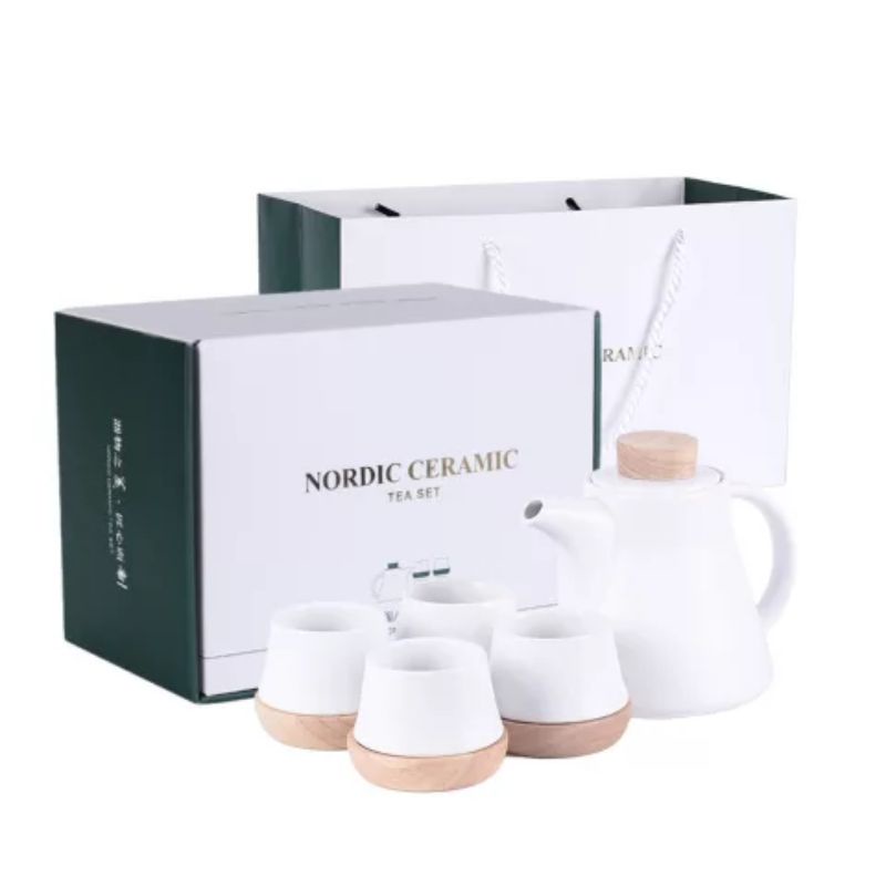 Nordic Minimalist IKEA Inspired Ceramic Bamboo Tea set