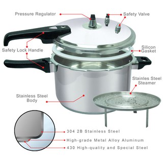 Imarflex Stainless Steel Pressure Cooker QGP-3609 9L | Shopee Philippines