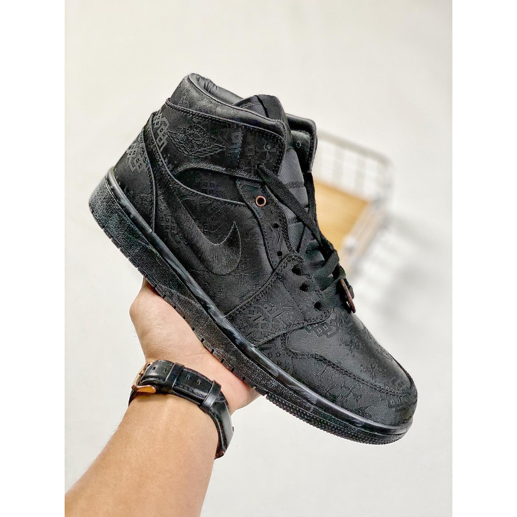clot x air jordan 1 mid black